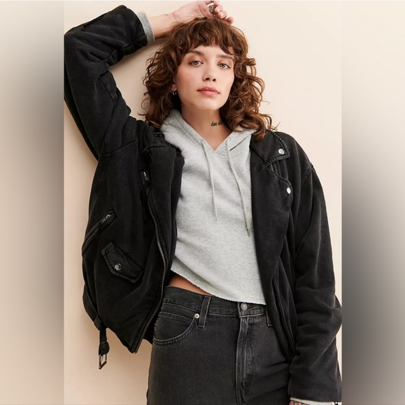 Free People Rebel Knit Oversized Moto Jacket - Picture 4 of 10